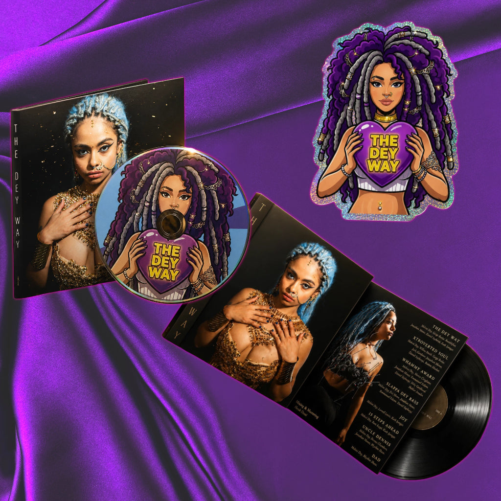 1 x THE DEY WAY SIGNED VINYL + 1 x SIGNED CD + 1 x HOLOGRAPIC STICKER