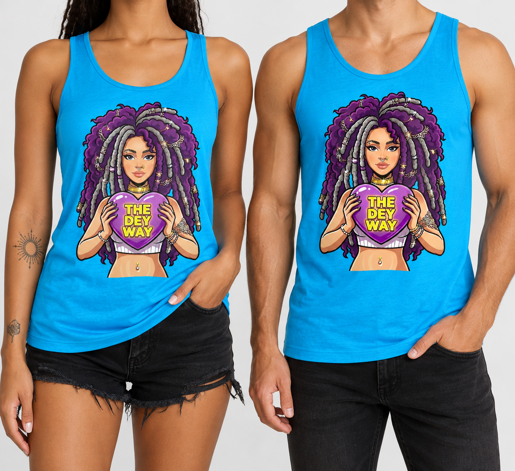 THE DEY WAY Unisex Tank Top (Neon Blue)