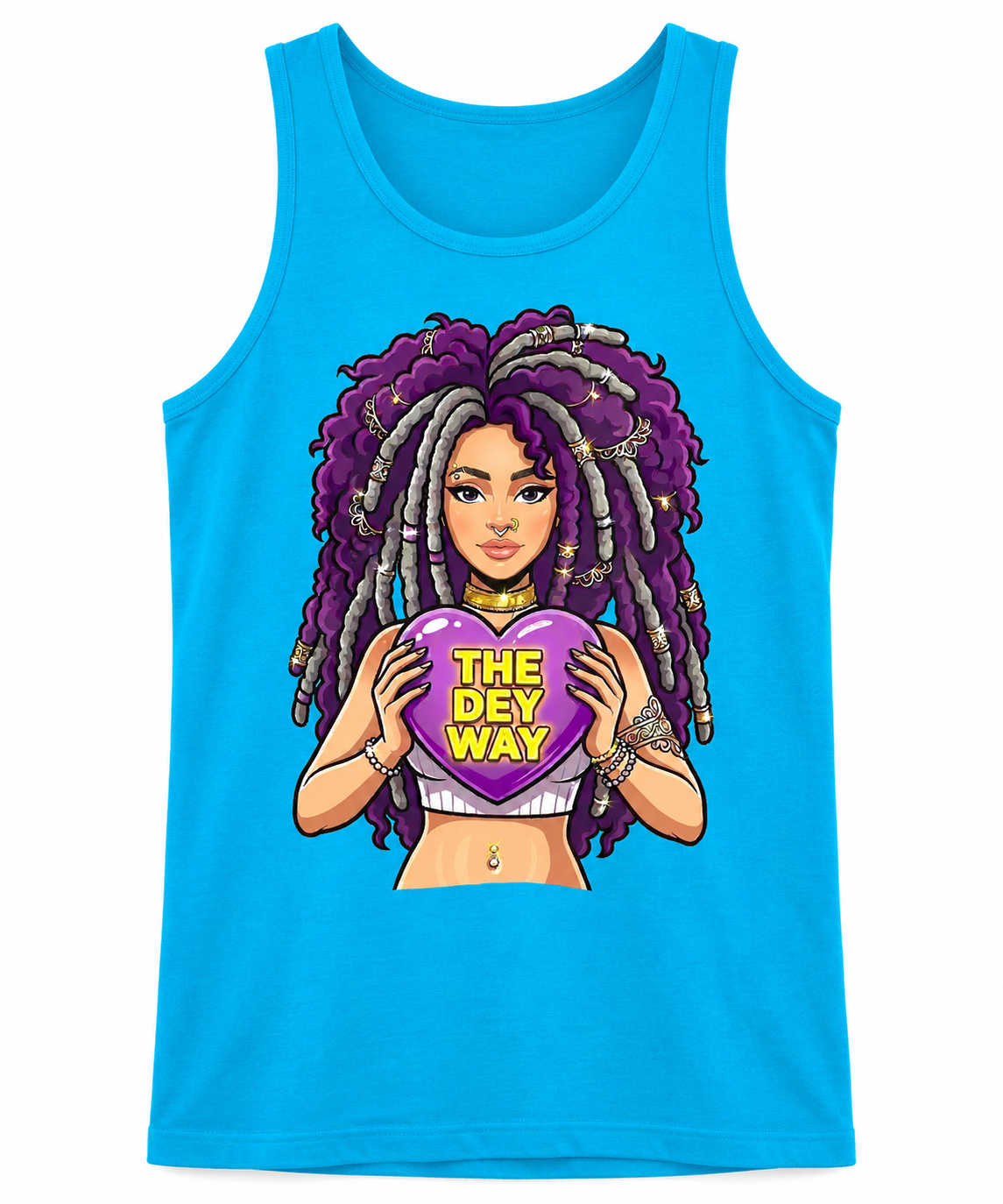 THE DEY WAY Unisex Tank Top (Neon Blue)